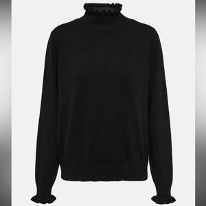 NWT French Connection Black Tuffled Mock Neck Black Sweater